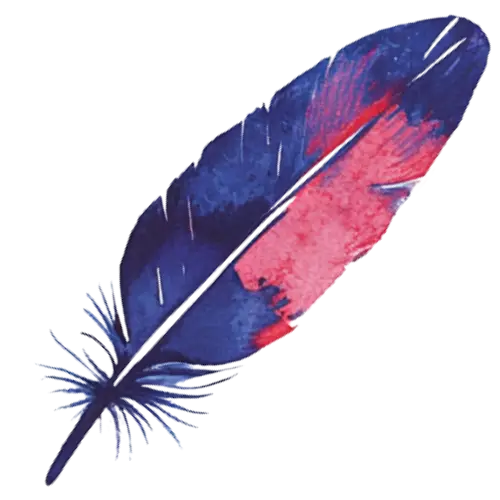 Multicolored feather symbolizing adventure and rescue tales