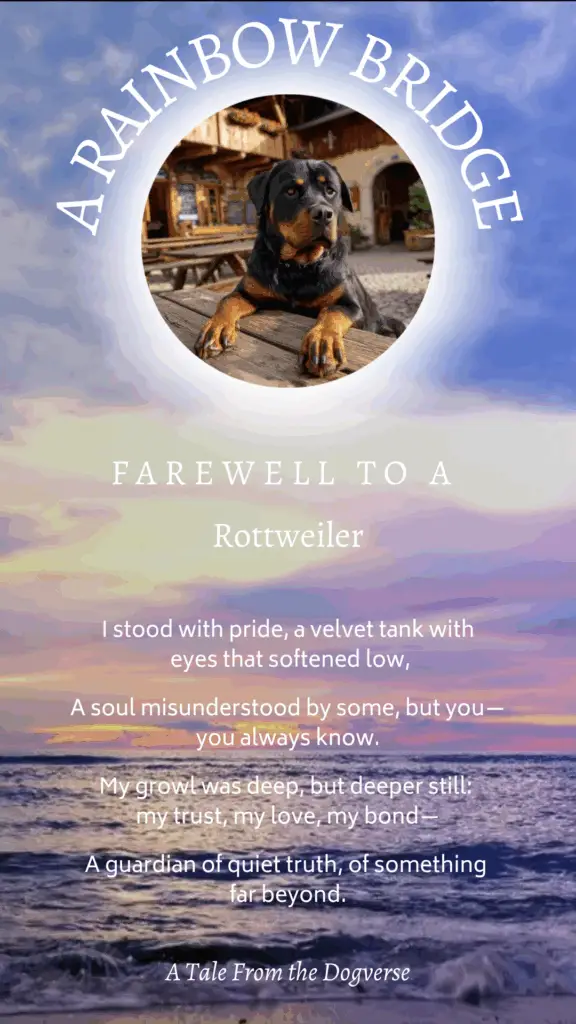 Rottweiler Rainbow Bridge Tribute – Tales from the Dogverse