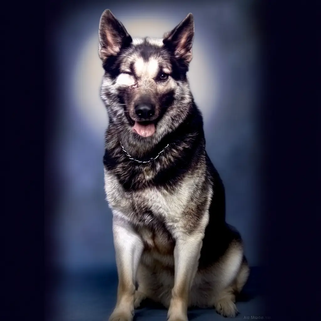 Nemo A534, a German Shepherd from the Vietnam War who lost an eye in service yet continued to protect his handler — a portrait of courage and loyalty among animals who served in war.
